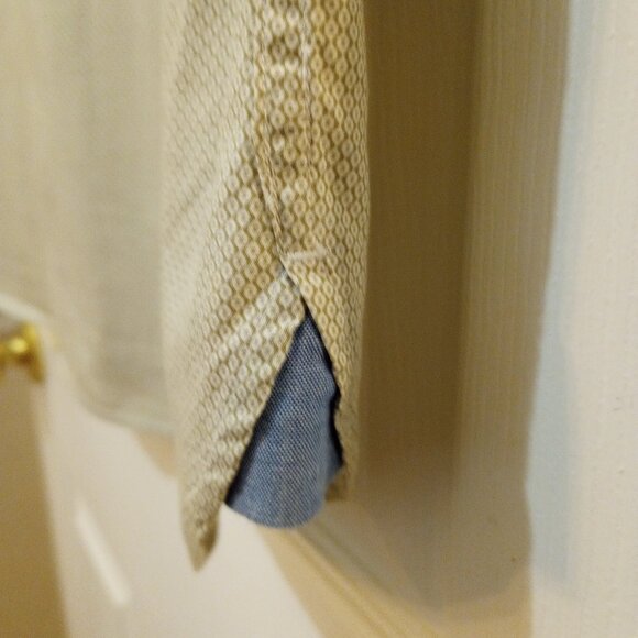 Tommy Hilfiger Neutral Beige Microprint Button Down Shirt sz L 100% Cotton - Picture 9 of 11